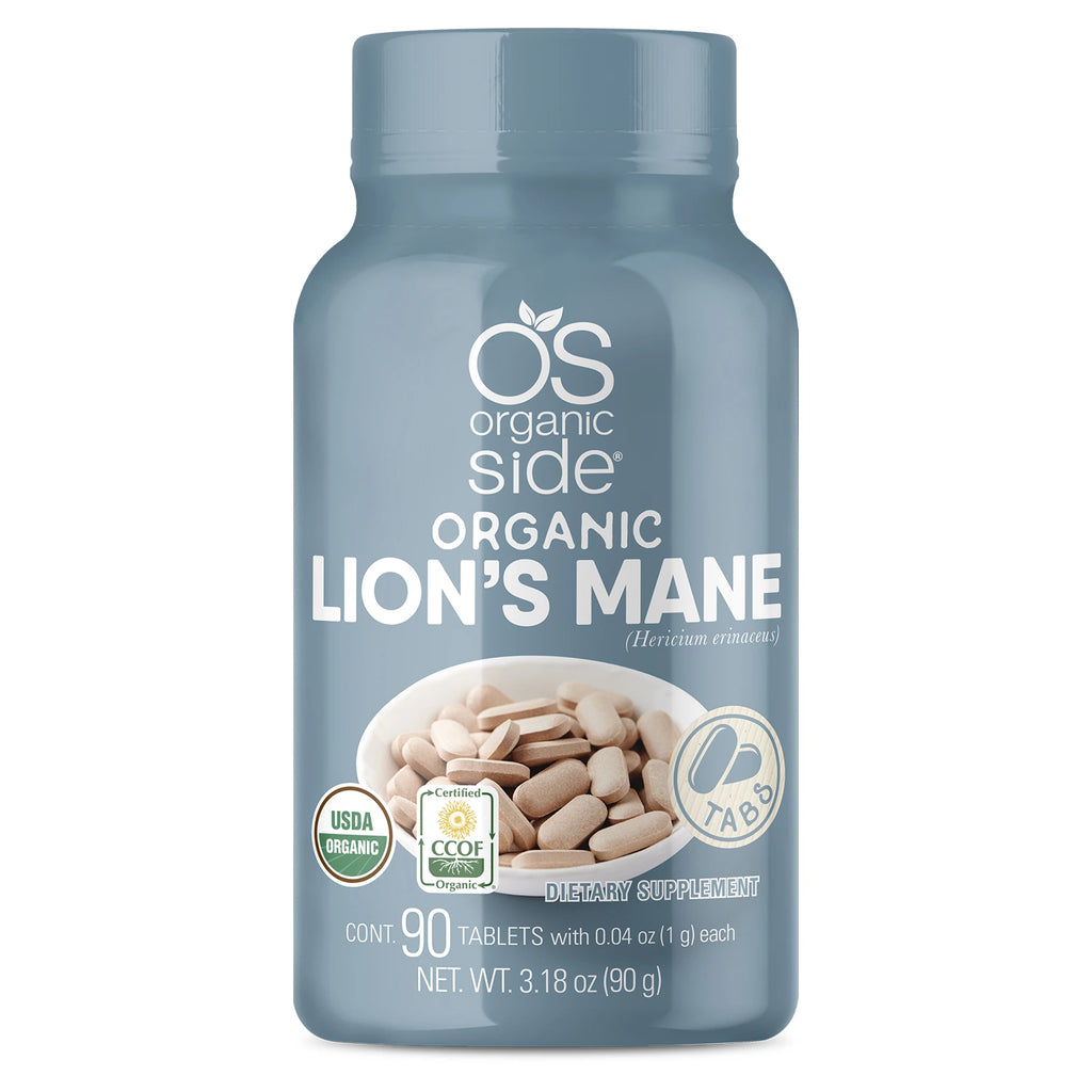 OS Organic Side |  Lion's Mane - 90 Tablets - USDA