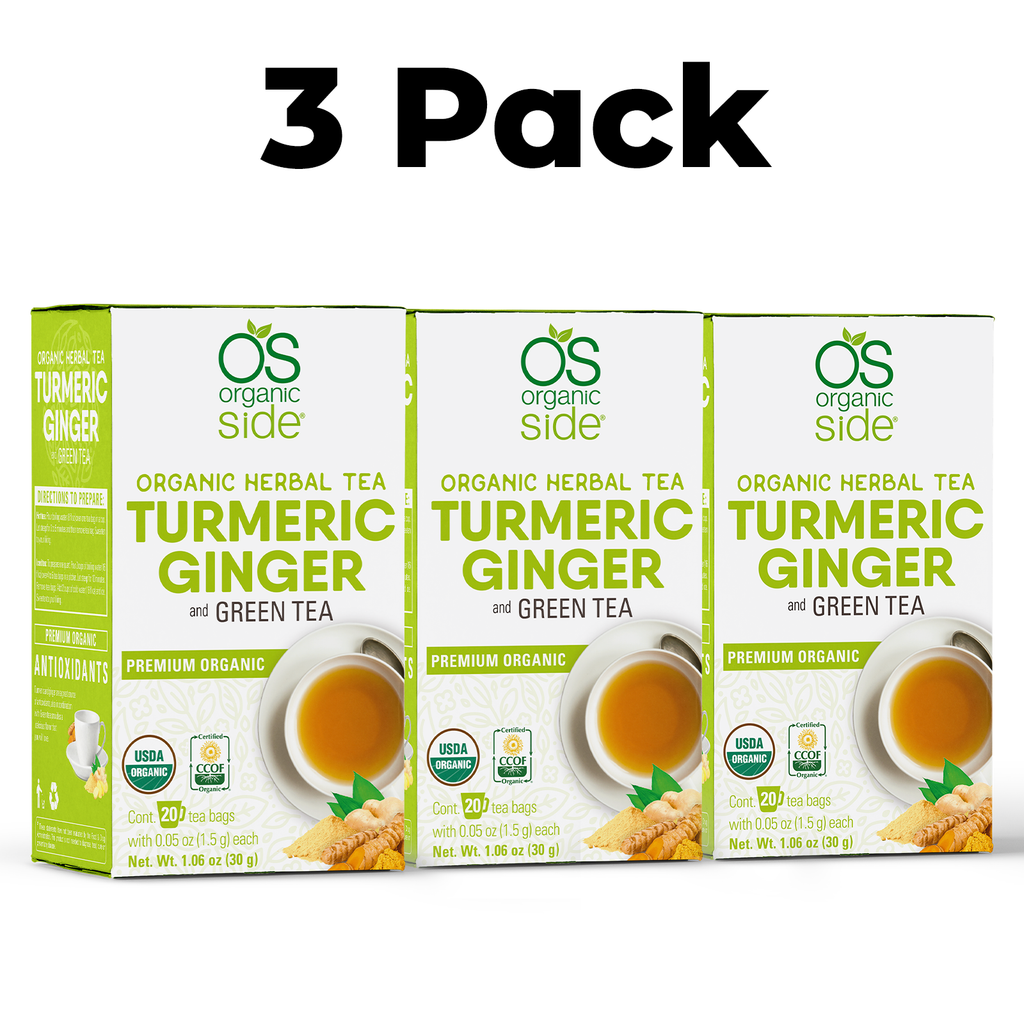 OS Organic Side |  Turmeric, Ginger & Green Tea 60 Tea bags (Pack of 3)