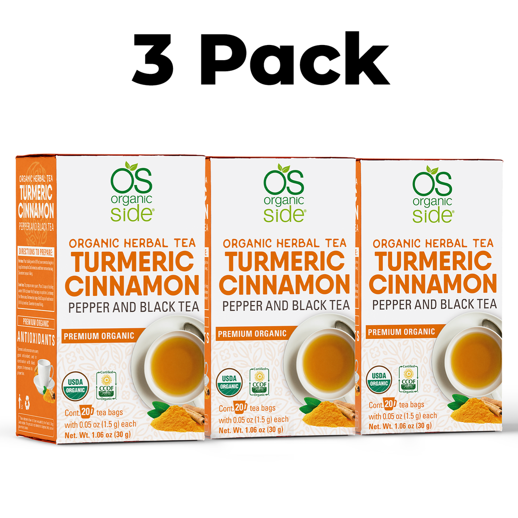 OS Organic Side |  Turmeric, Cinnamon, Black Pepper & Black Tea 60 Tea bags (Pack of 3)