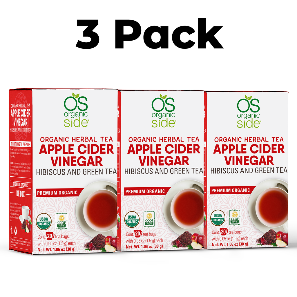 OS Organic Side |  Apple Cider Vinegar, Hibuscus & Green Tea 60 Tea bags (Pack of 3)