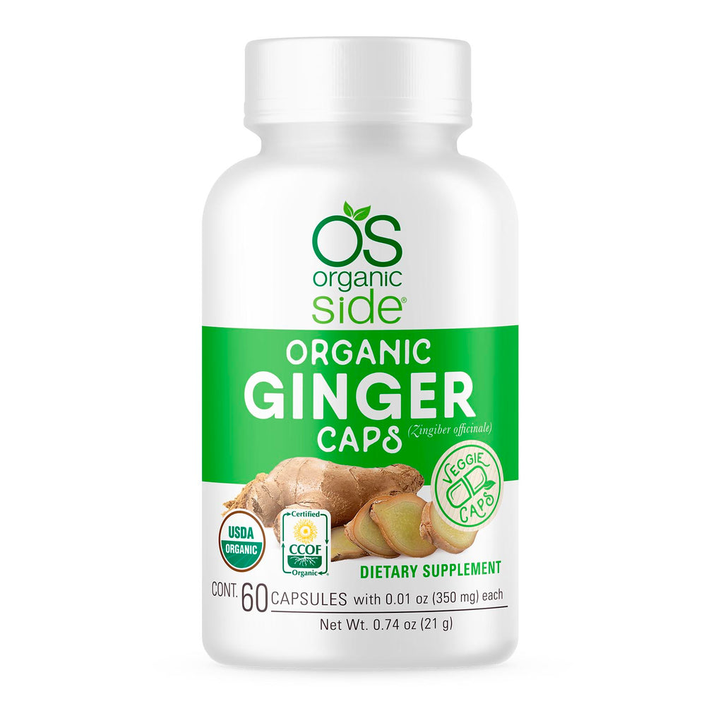 Organic Ginger 60 Capsules - Support Digestive Health - Certified USDA